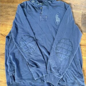 Polo by Ralph Lauren Men's Navy Sweatshirt with Elbow Patches